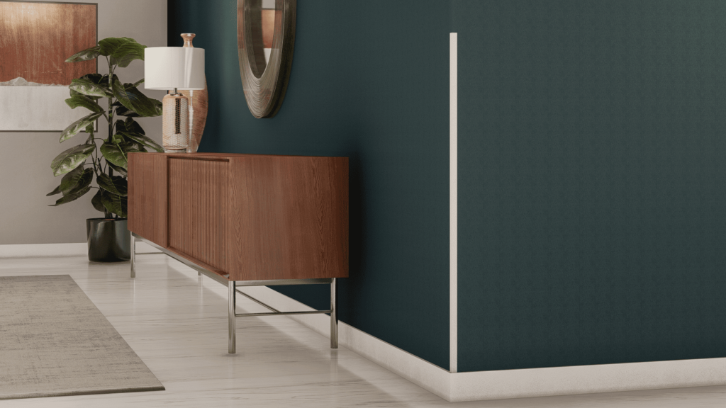 Cantoneira de PVC aplicada